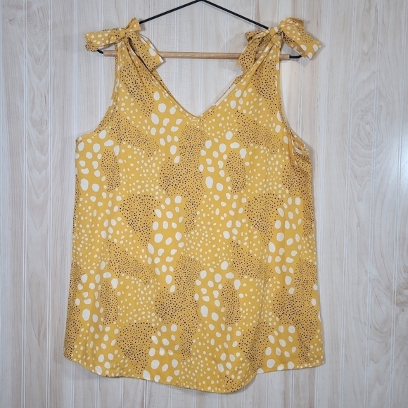 Hailey & Co Goldenrod Tank Top with Shoulder Ties Sz Lg - Picture 4 of 6